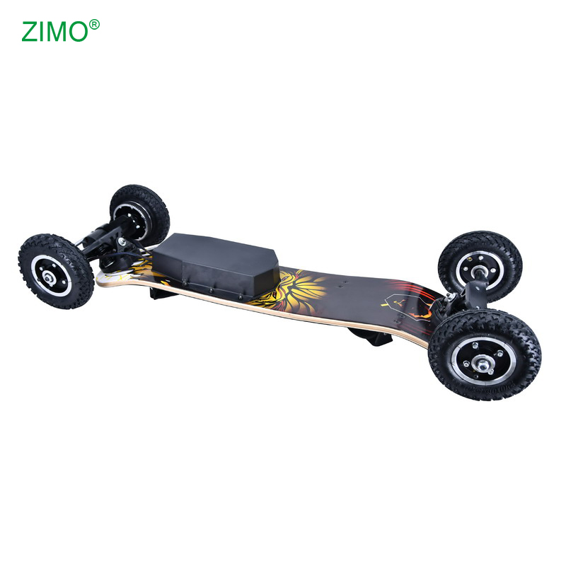 Black 4 Wheel Electric Powered Skateboard