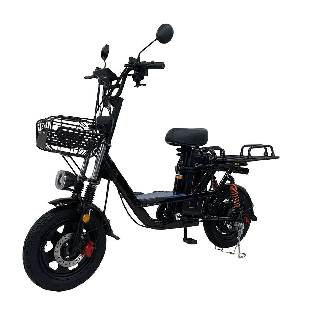 Cheap Electric Bike with Cargo Shelf Factory Wholesale Electronic Bicycle Lithium Battery 2 Wheel Cargo Electric Scooter Bici Electtrica Takeaway E Bike Factory