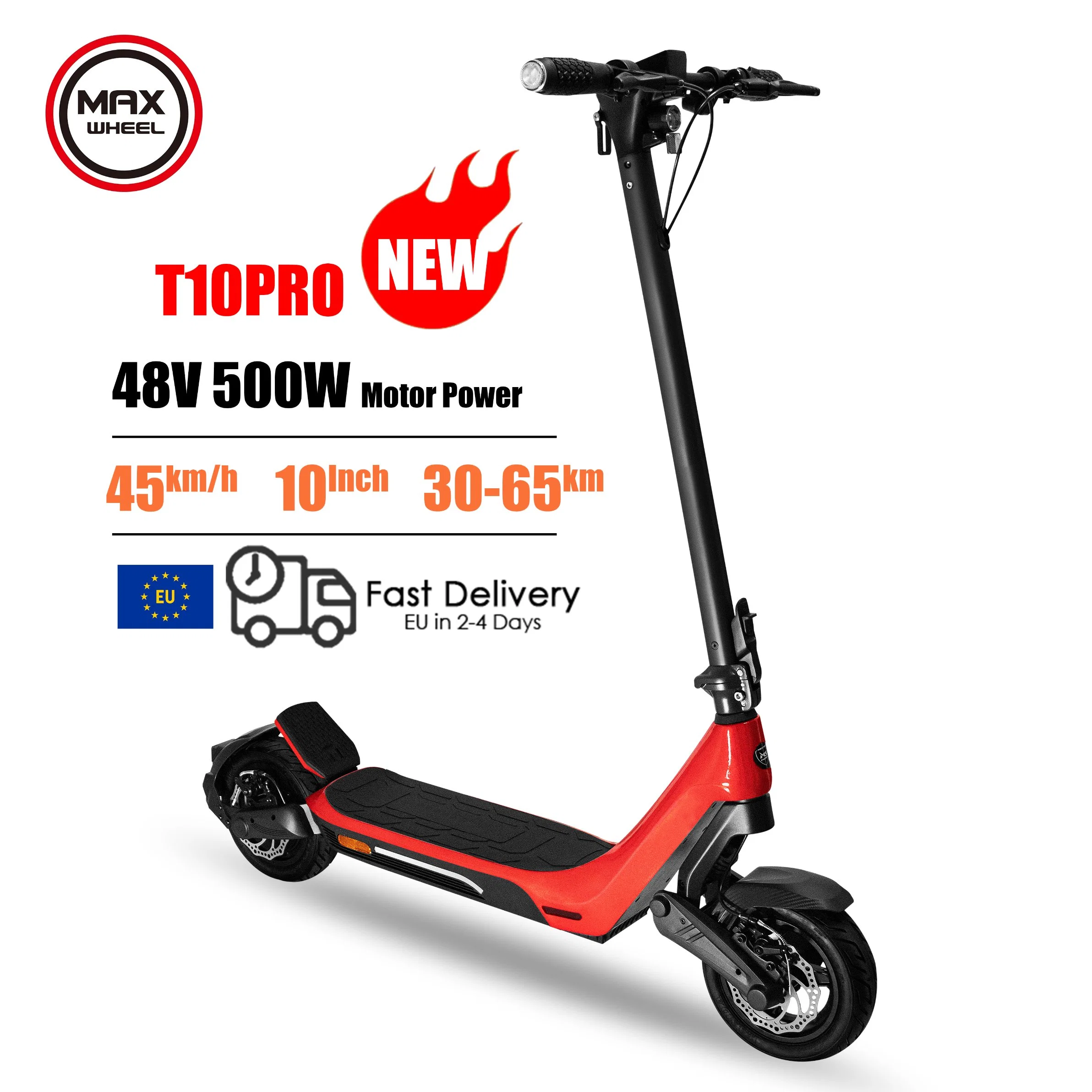 EU Warehouse Max Wheel 48V Powerful 1000W Motor 10inch off Road E Adult Folding Mobility Kick Electric Scooter with CE Abe En17128