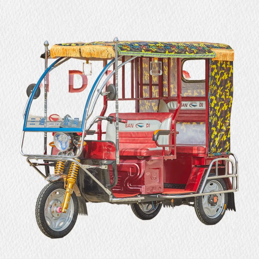 Electric Passenger Tricycle Trike with 4-6 Seats Adult Battery Driving Rickshaw