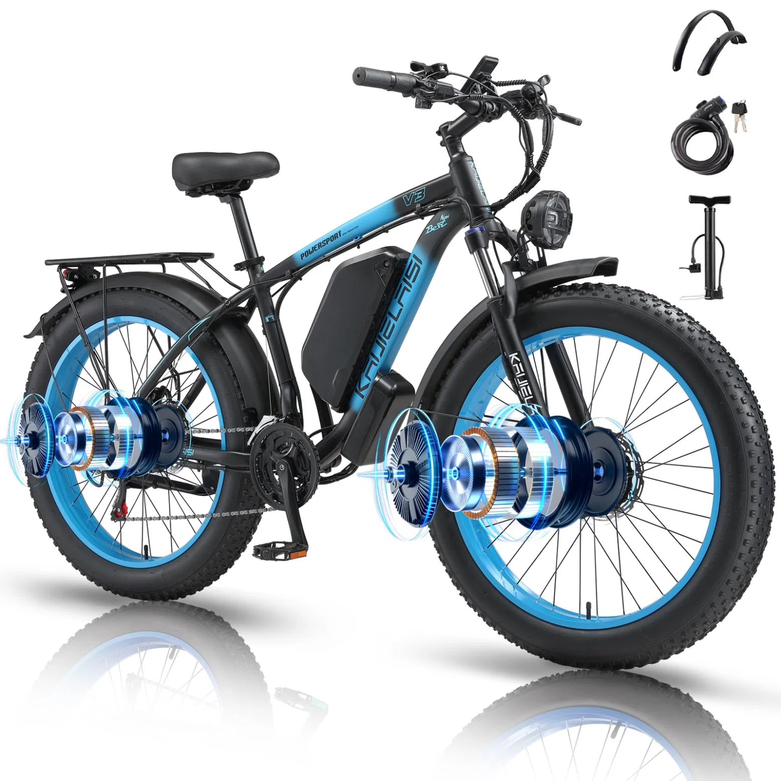 Electric Bike for Adults Peak 4000W Power 26" Fat Tire E-Bikes Dual Motor Electric Bicycle 34mph