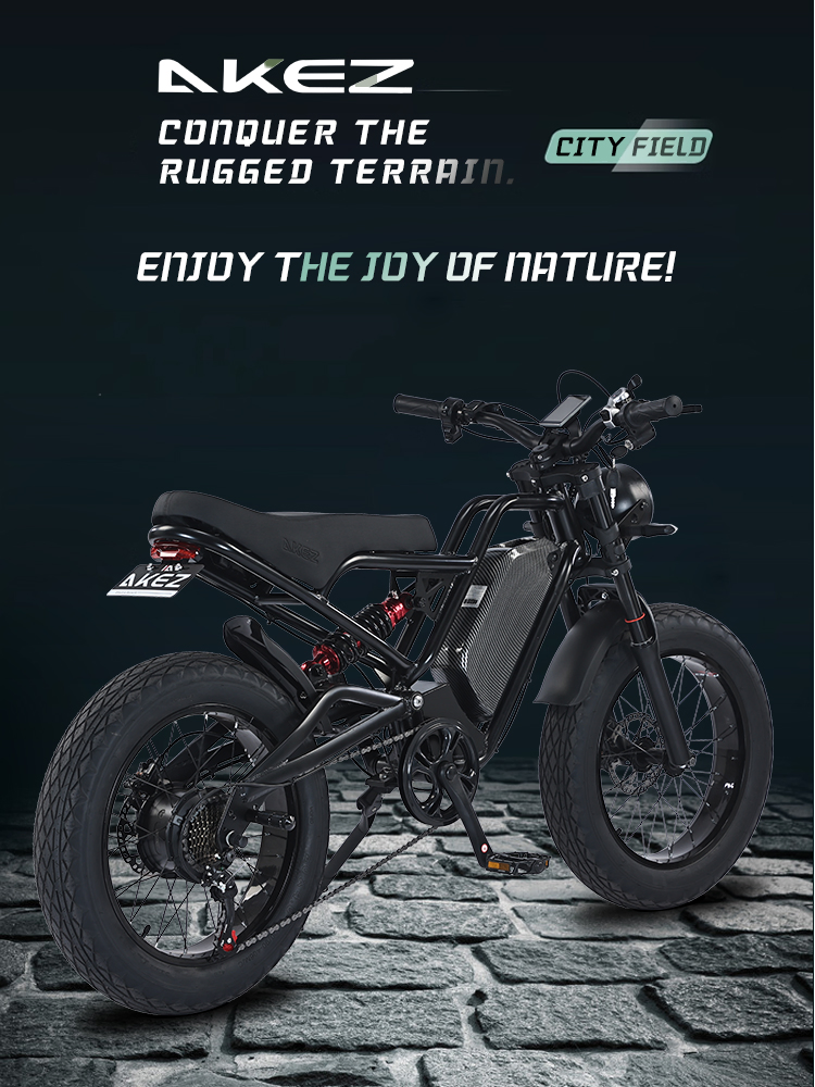 Akez Jaguar 48V 1500W 18ah Fat Tire off-Road Electric Bike with Hydraulic Brakes
