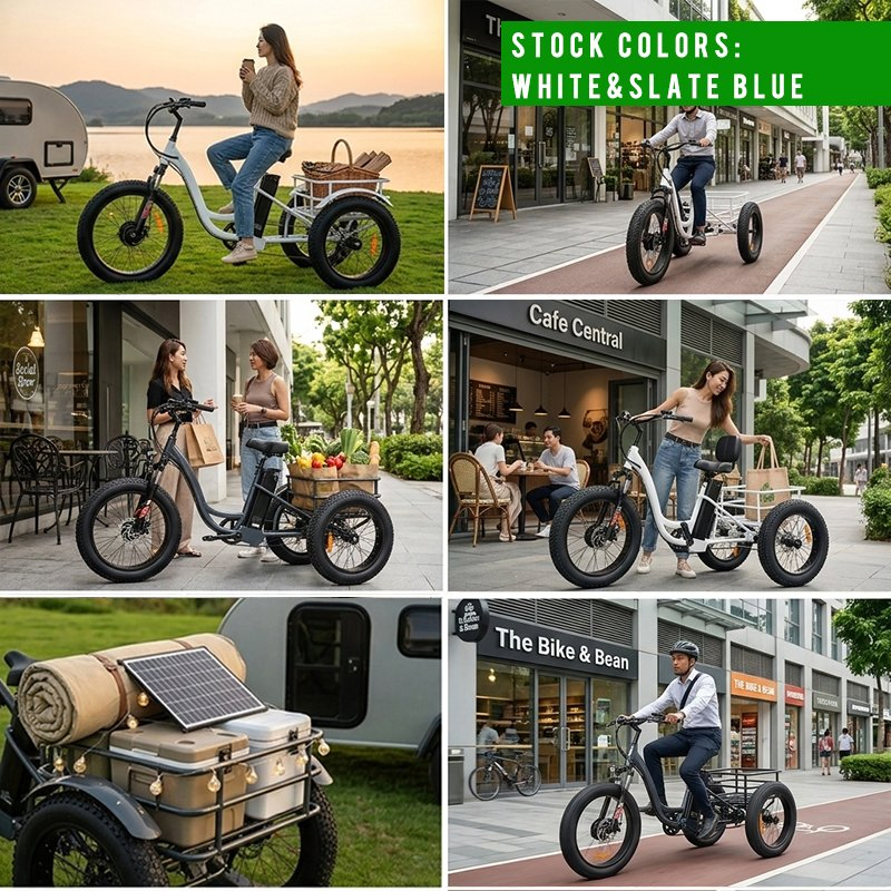 Heavy-Duty 3-Wheel Fat Tire Electric Bike Tricycle Courier E-Trike for Cargo Transport