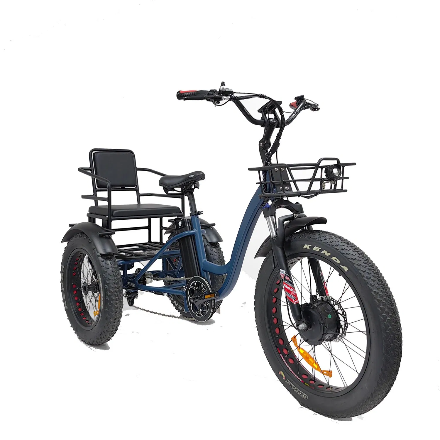 3 Wheel Electric Cargo Tricycle Fat Tire Front Drive Family 2person Electric Trike