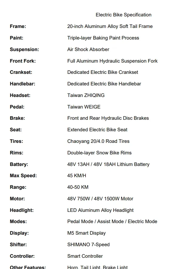 Electric Bike Overview