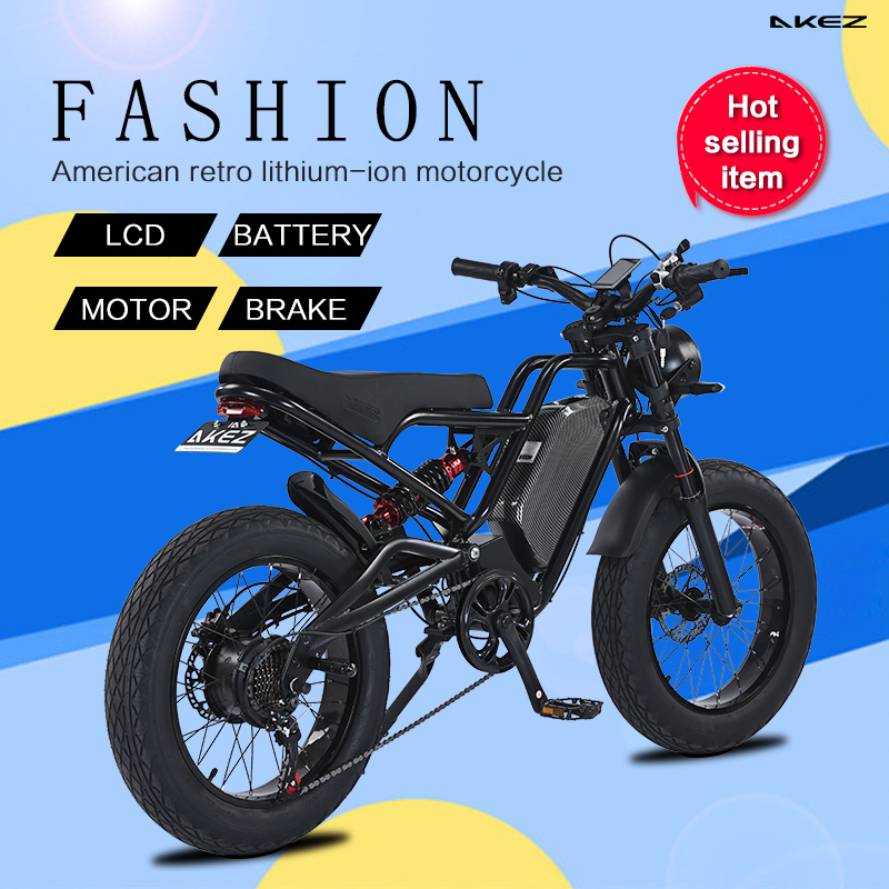 Akez Jaguar 48V 1500W 18ah Fat Tire off-Road Electric Bike with Hydraulic Brakes