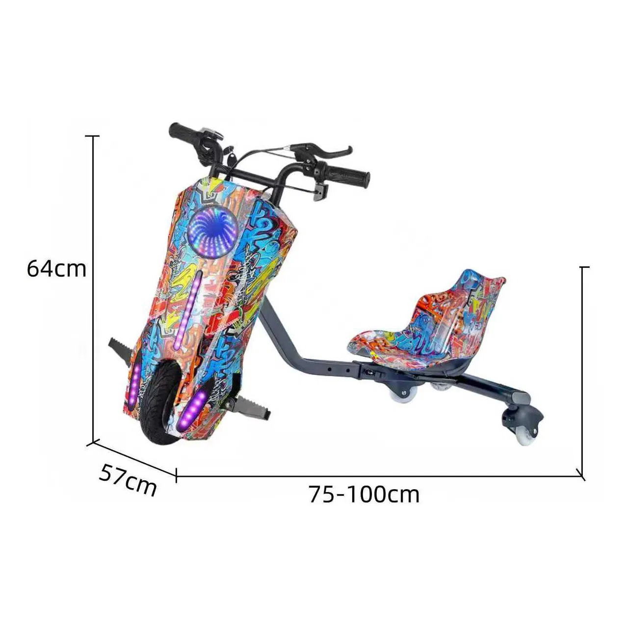 8 Inch Outdoor Electric Kick Scooter 3 Wheel Drift Trike
