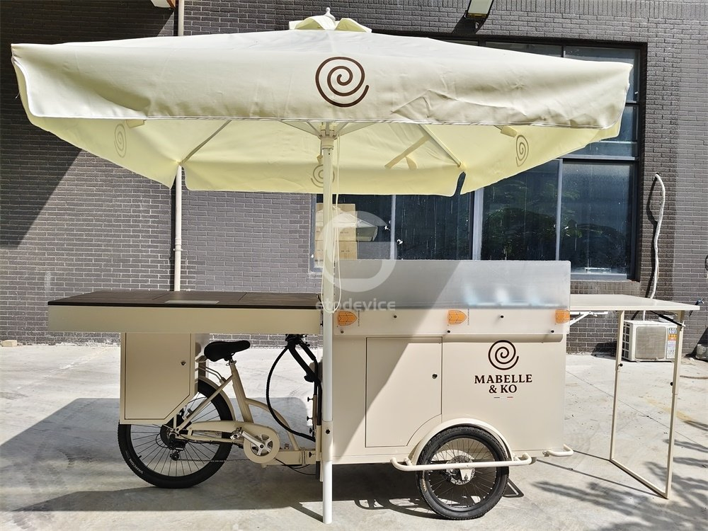 Mobile Food Bicycle Cart Fast Food Hot Dog Coffee Street Cargo Bike