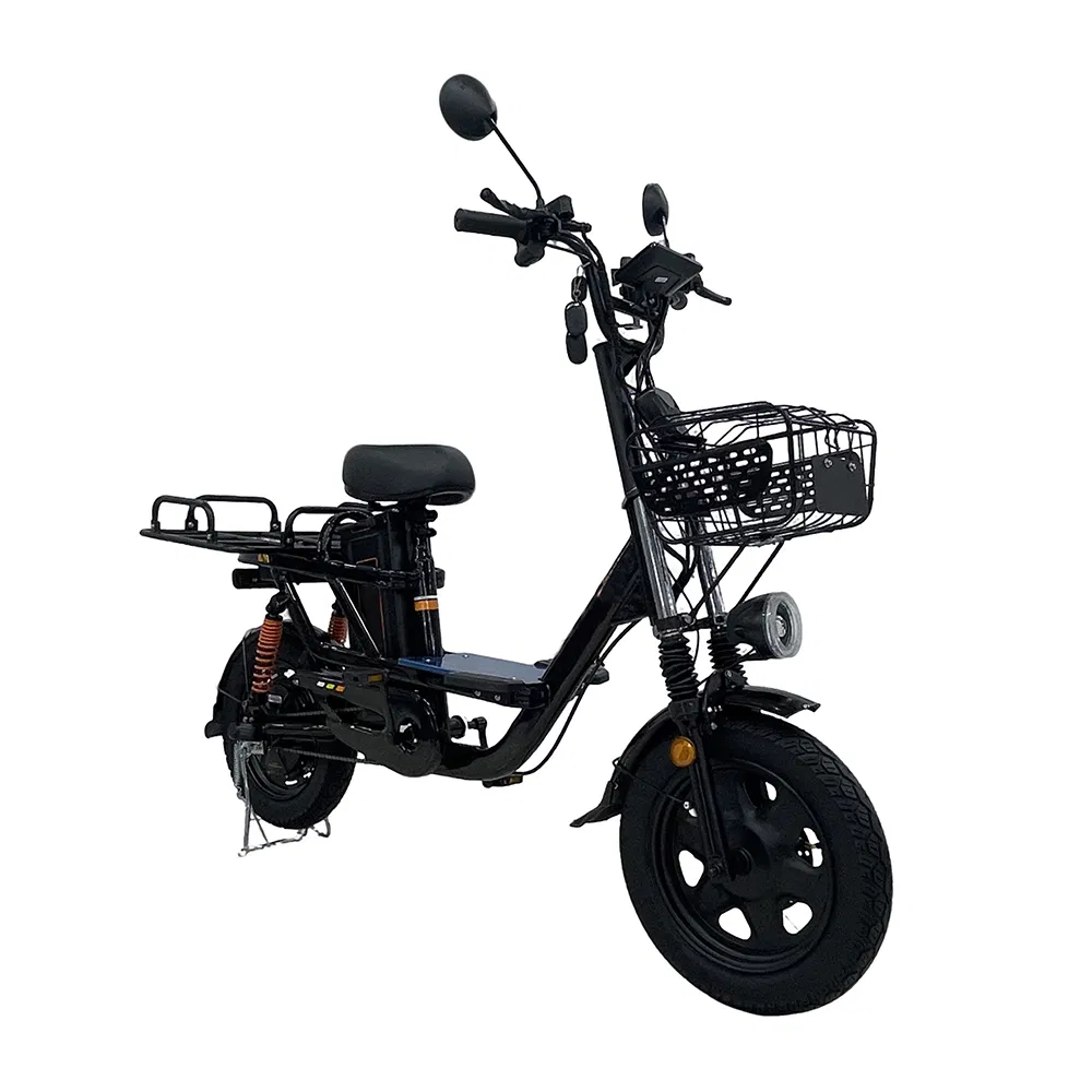 Cheap Electric Bike with Cargo Shelf Factory Wholesale Electronic Bicycle Lithium Battery 2 Wheel Cargo Electric Scooter Bici Electtrica Takeaway E Bike Factory