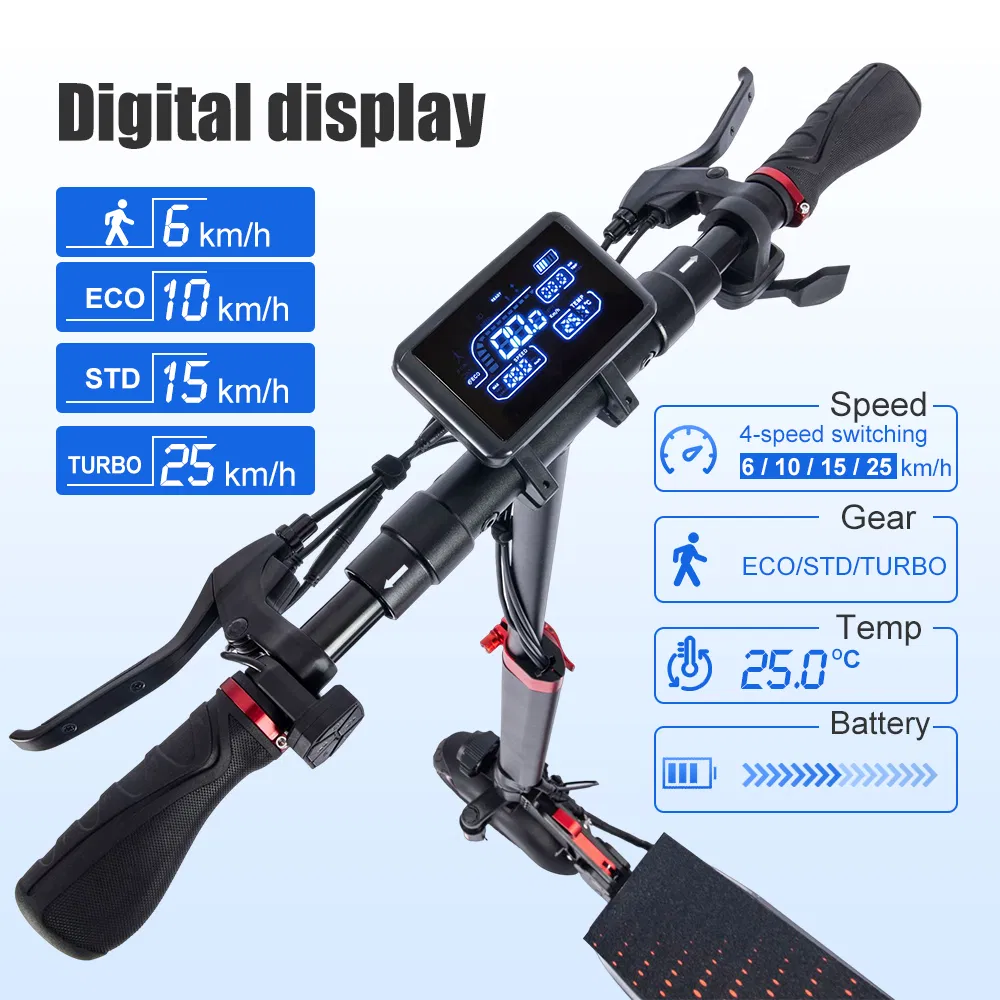 2024 New off Road 48V Big Battery Adjustable Folding Kick E Scooter Portable Electric Scooter with Seat