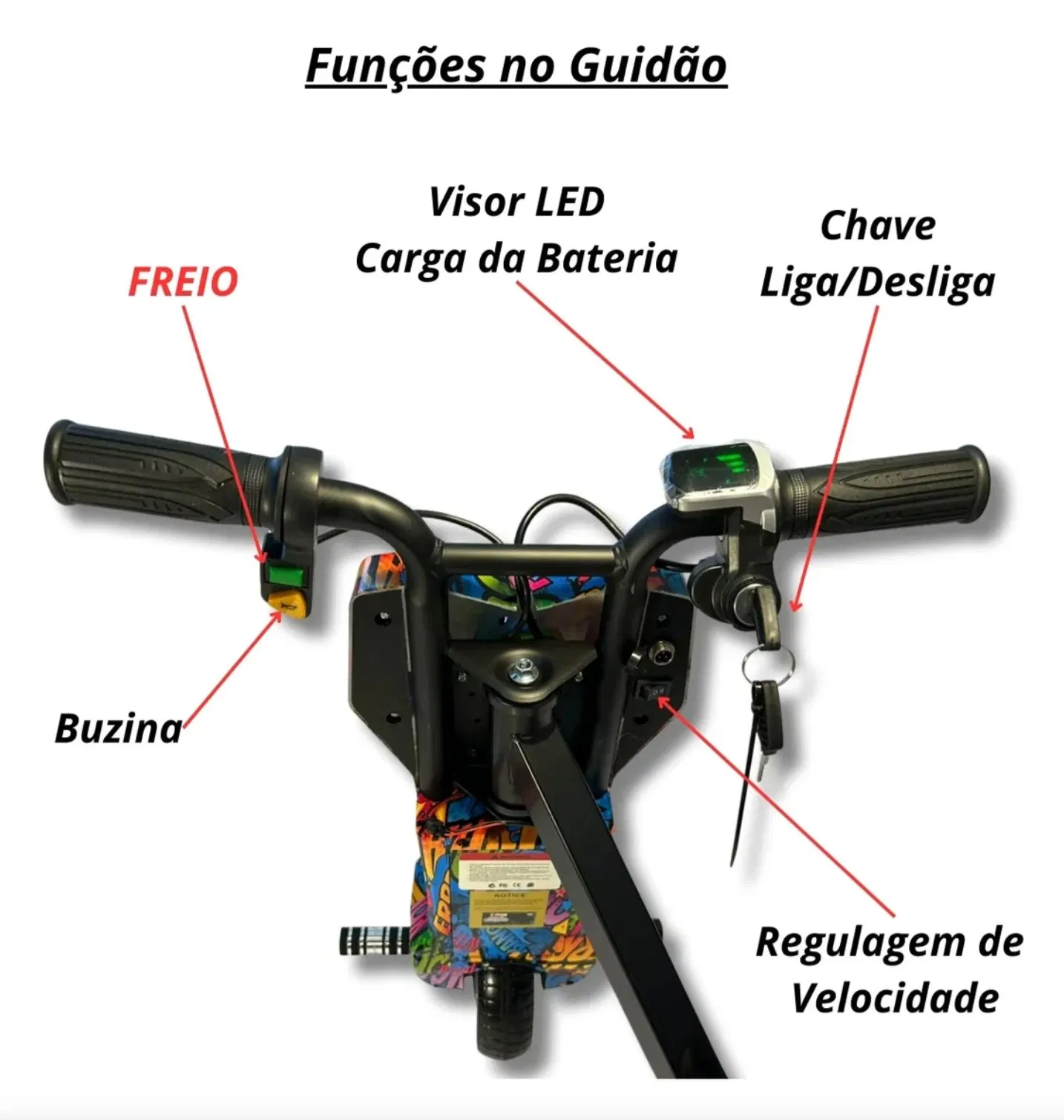 8 Inch Outdoor Electric Kick Scooter 3 Wheel Drift Trike