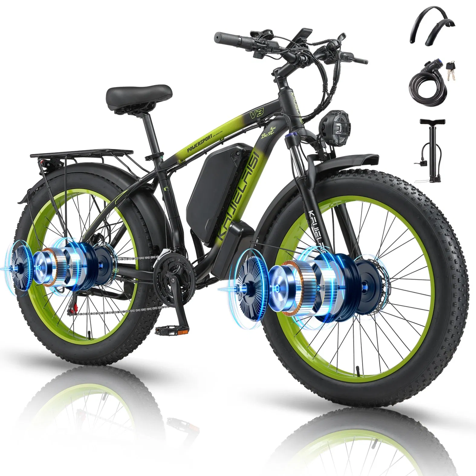 Electric Bike for Adults Peak 4000W Power 26" Fat Tire E-Bikes Dual Motor Electric Bicycle 34mph