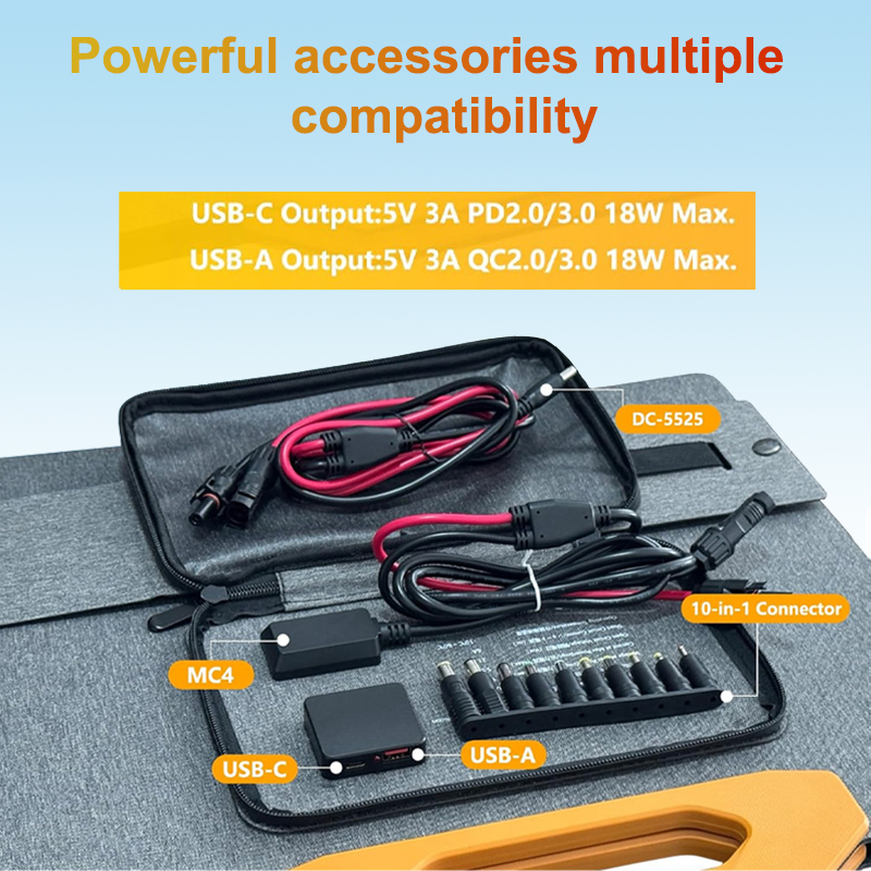 Solar Panel Price Back Contact High Efficiency 100W Portable and Foldable Sunpower Outdoor Camping ETFE PV Photovoltaic Power Waterproof Lightweight