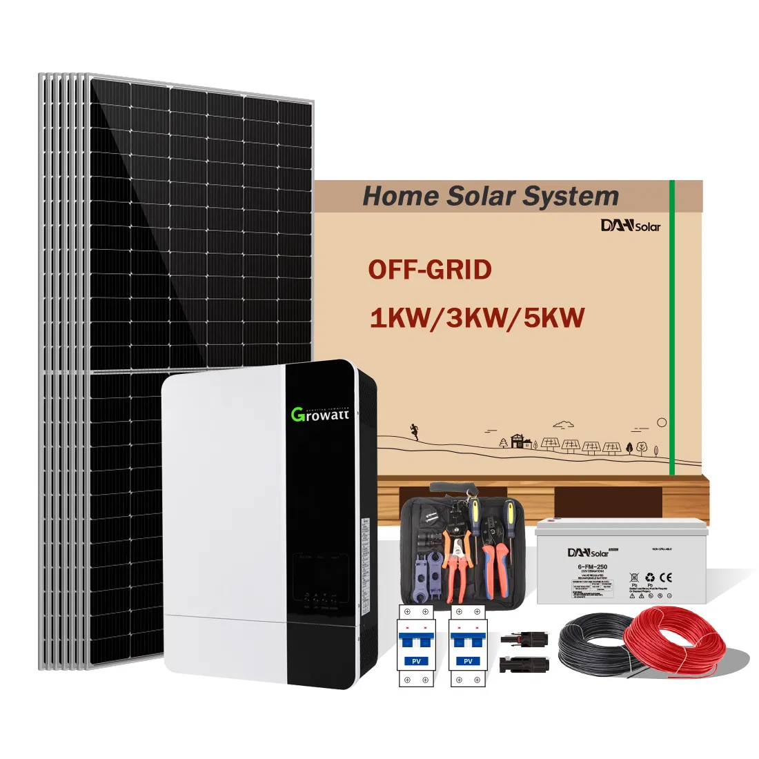 off Grid Solar System Solar Panel 5000W Solar Kit with Battery