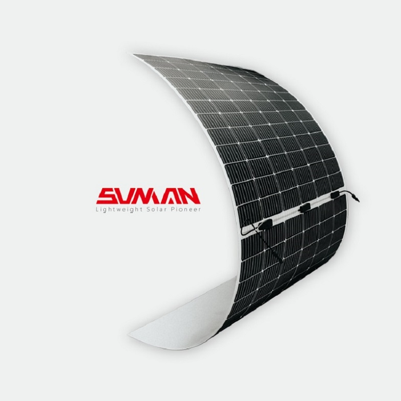 Monocrystalline Flexible Solar Panel Sunman Earc 430W 530W Lightweight Frameless Silicon Flexible Waterproof Solar Panels