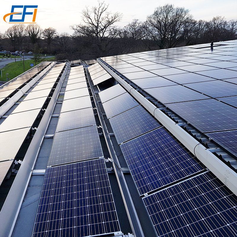 Solar Flat Roof Mount Solution PV Panel Structure Flat Roof Solar Mounting Kit