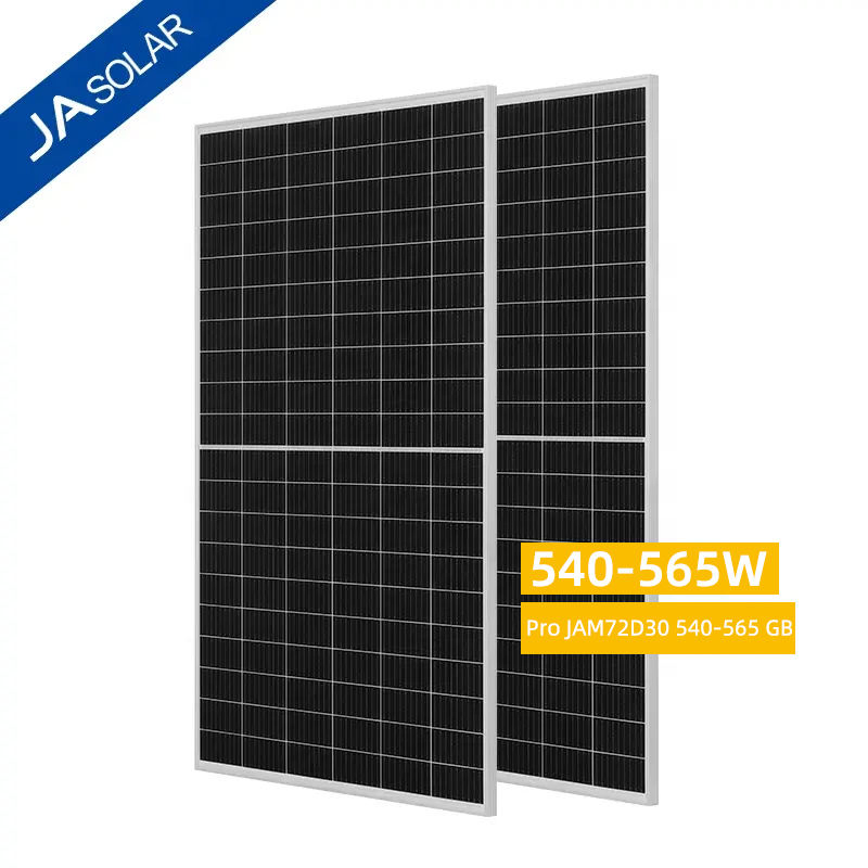 Ja 540W 555W 565W Half Cell Wholesale Poly PV Fold Flexible Black Monocrystalline Polycrystalline Photovoltaic Module Mono Solar Energy Sun Power Panel