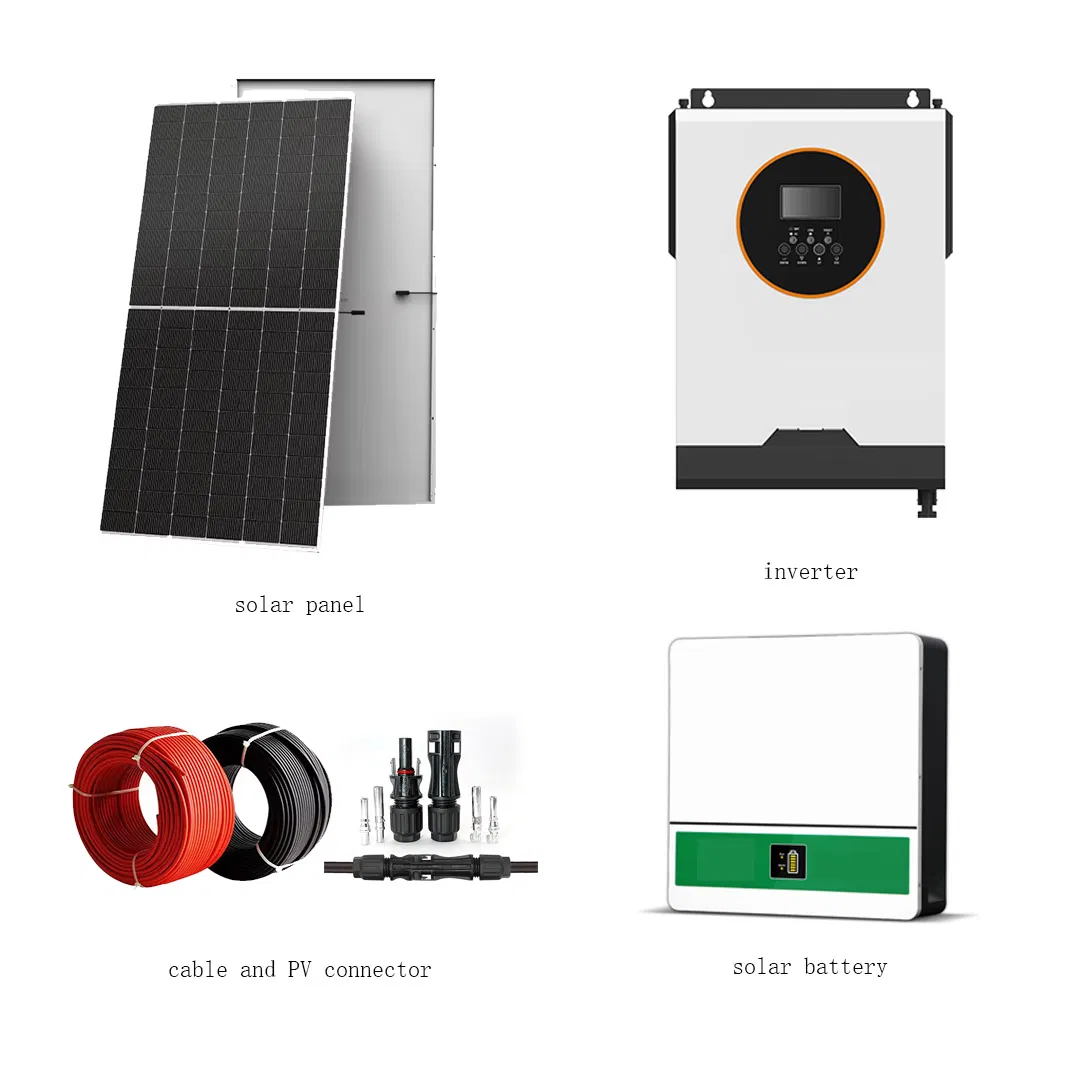 Concrete Blocks Basement Solar Energy System Complete Kit with Solar Panel Ground Mounting