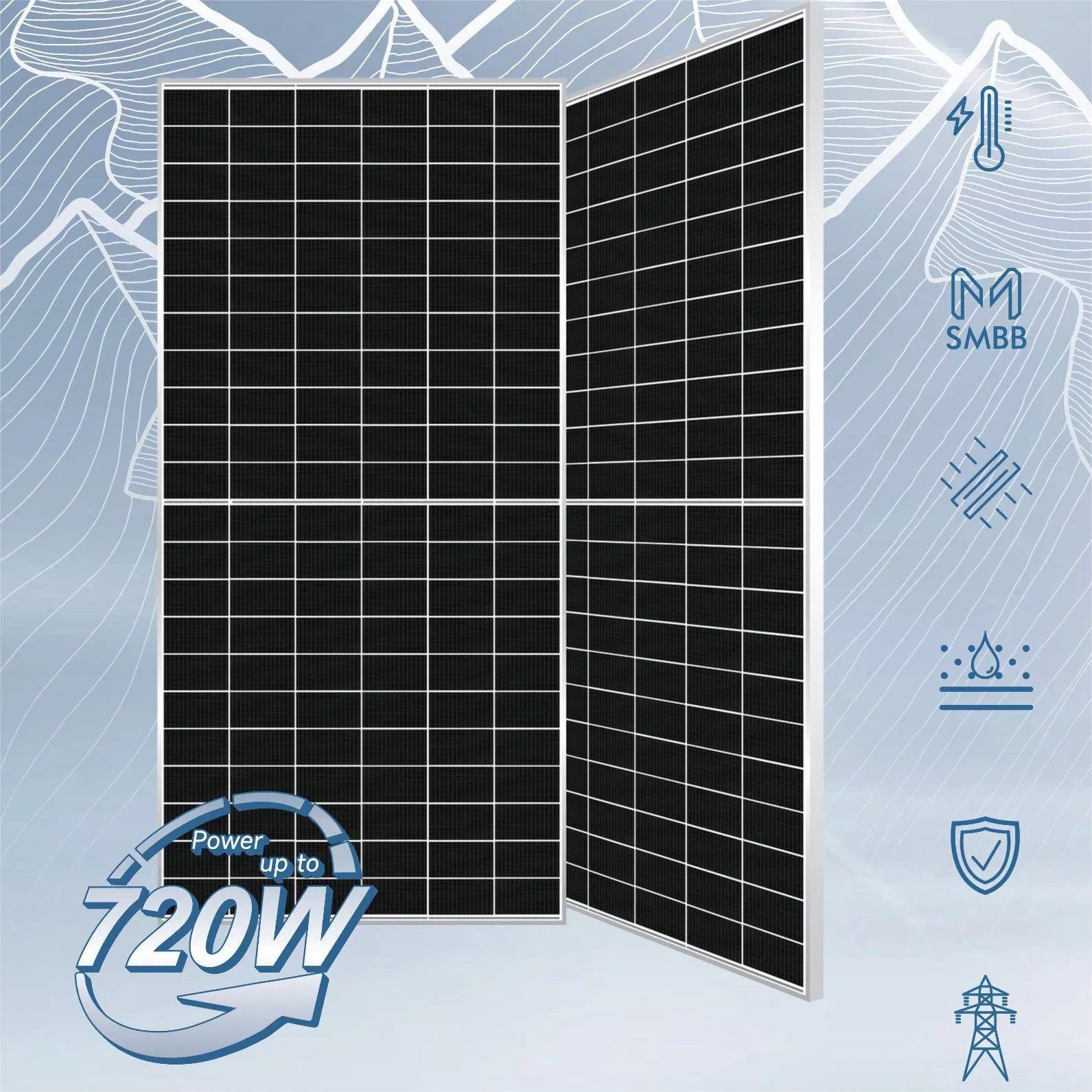 Huasun/Jinko/Longi/Trina/Ja Hjt Solar Panels 720W 715W 730W 710W 700W 600W 585W 555W Bifacial Mono Double Glass Solar PV Photovoltaic Panel Price List