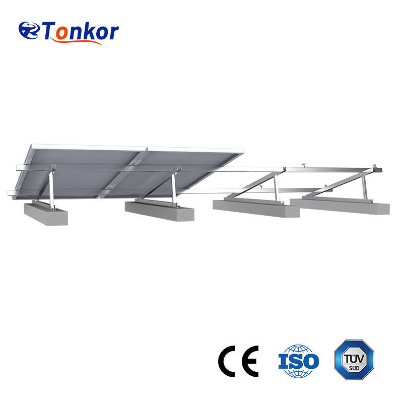 Aluminum Solar Ballasted Mounting System for Flat Concrete Roof PV Power Plant