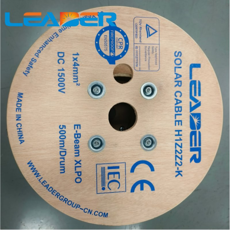 Leader PV Wire Copper Conductor TUV IEC62930 Approved H1z2z2-K 4mmsq DC Solar Cable for Solar Panel