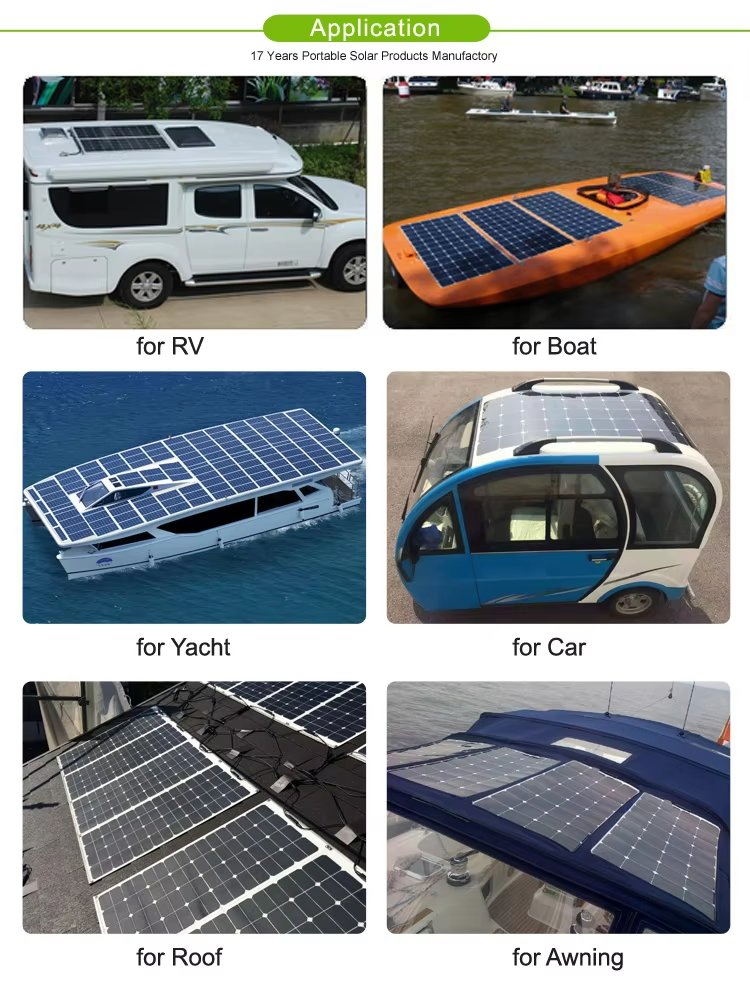 75W 115W 270W 360W 460W 1000W High Quality Rollable Amorphous Silicon Thin Film Flexible Solar Panel for RV Boats Marine