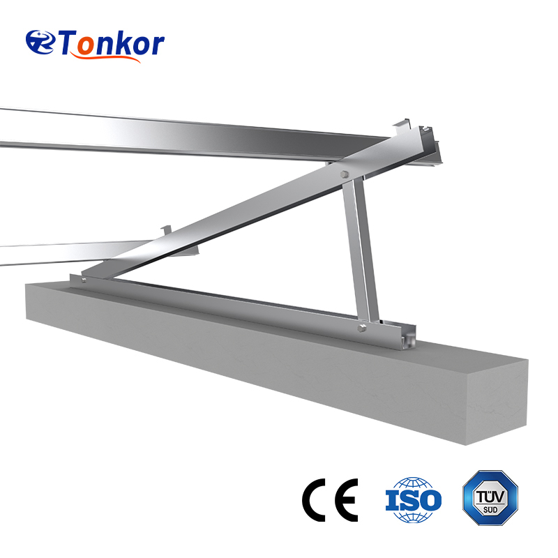 Aluminum Solar Ballasted Mounting System for Flat Concrete Roof PV Power Plant