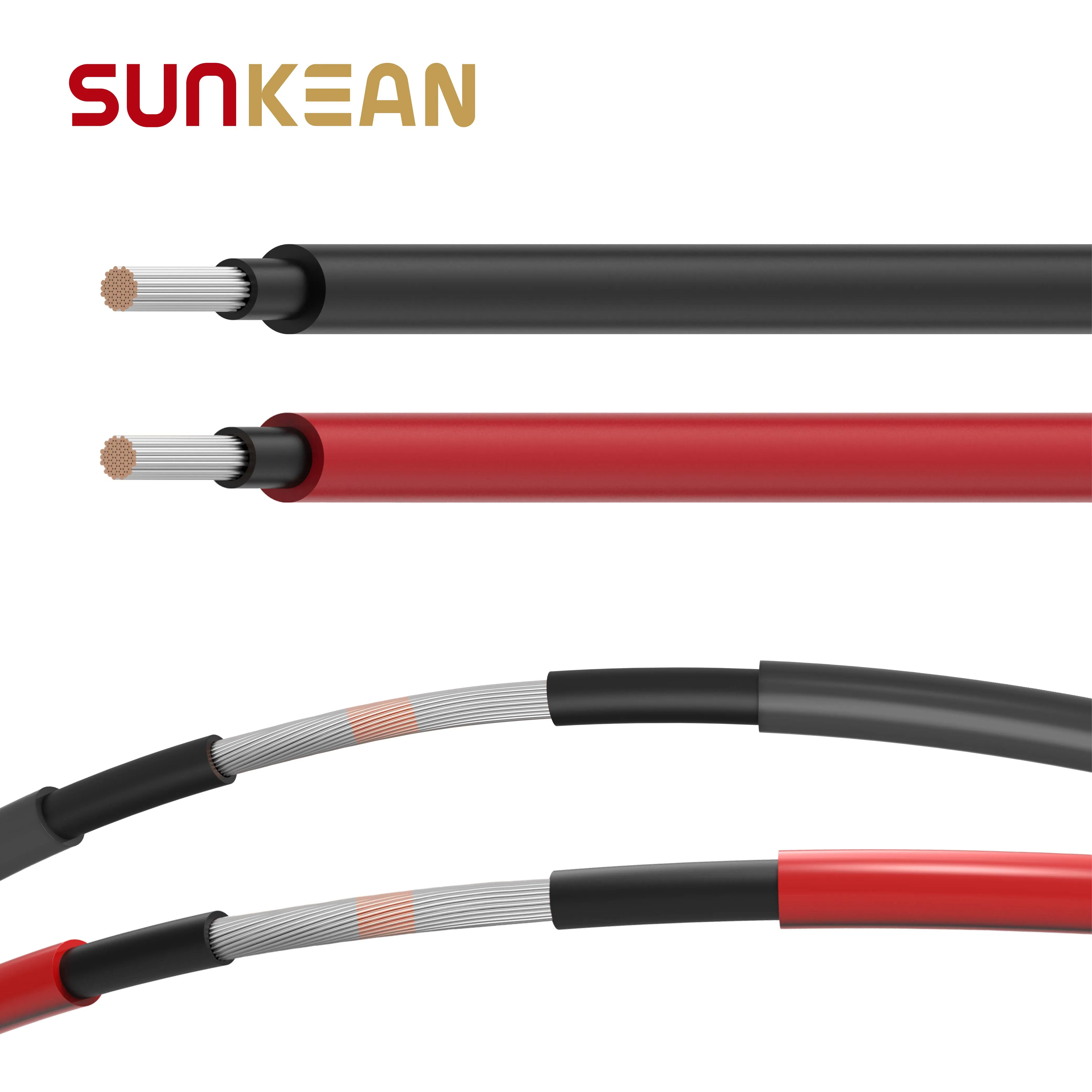 TUV Ad8 Waterproof XLPE PV System Wire Electric Photovoltaic Energy Storage 1500V 4mm Aluminum Solar PV Battery Cable