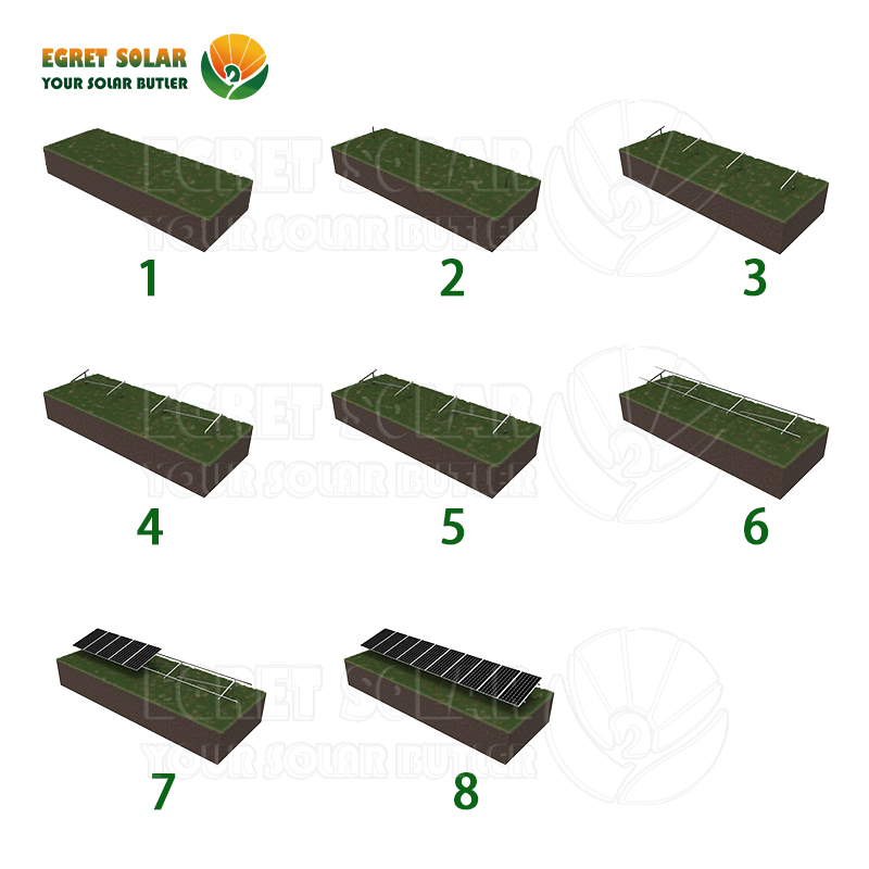 High Quality Galvanized Steel Solar Gound Mounting System for Large Project