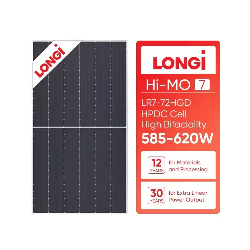 Longi Good Price 585W 590W 595W 600W 610W 615W 620W Hpbc Half Cut Cell Solar Panel Bifacial for Home Use