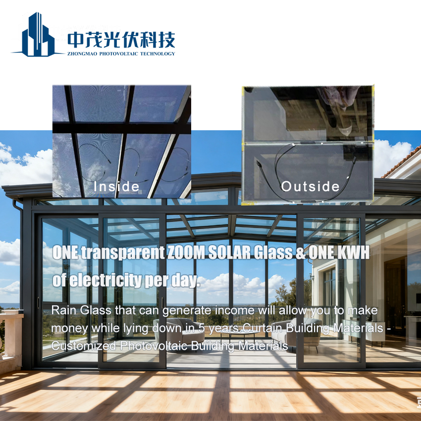 Lighting Roof Sun Room High Transparent Cdte Thin Film Solar Panel for Window