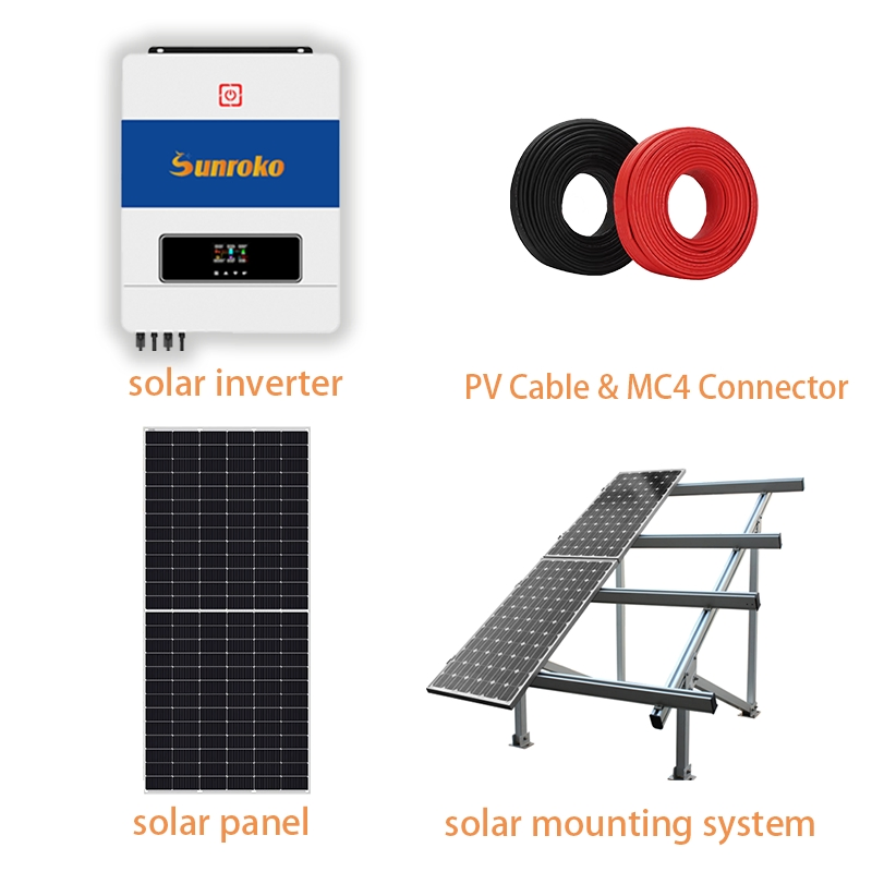 High Capacity Solar Power System 18kw 20kw 22kw Three Phase on Grid Solar Energy System for Factory Use