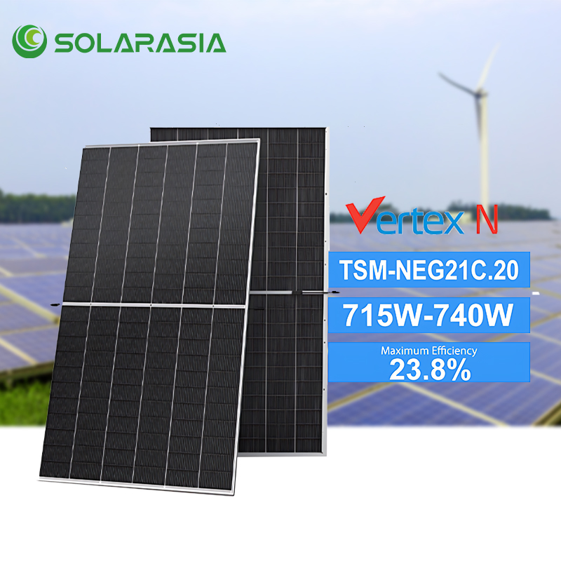 Trina 700 Watt Highest Efficiency Half Cell PV Monocrystalline Solar Panel 715W 720W 725W 730W 735W 740W Solar Panel Module for Home Power Systems
