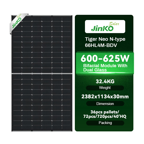 2465*1134*35mm Monocrystalline Silicon Jinko 31pieces Per Pallet PV Solar Panel