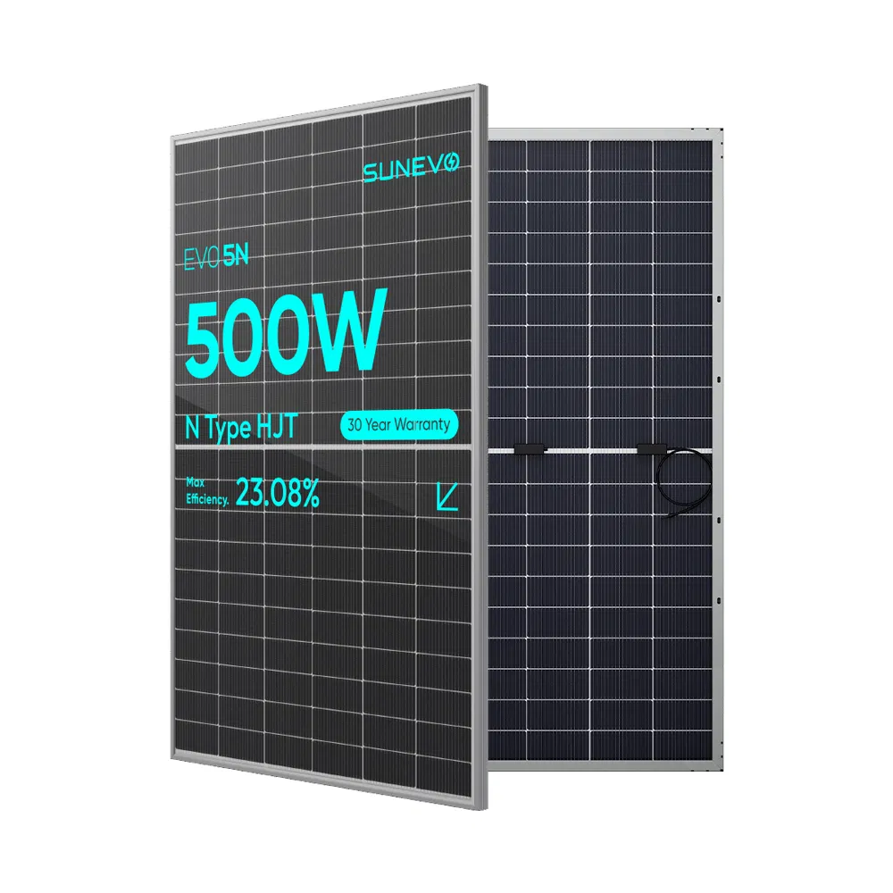Portable Evo 5n Hjt N Type Solar Panel 480W 500W Bifacial Flexible PV Module