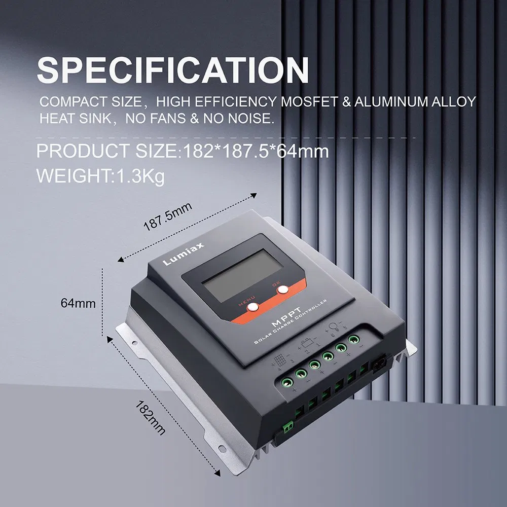 Lumiax 10A 20A 30A 12V 24V MPPT Solar Charge Controller 55V Bluetooth RS485