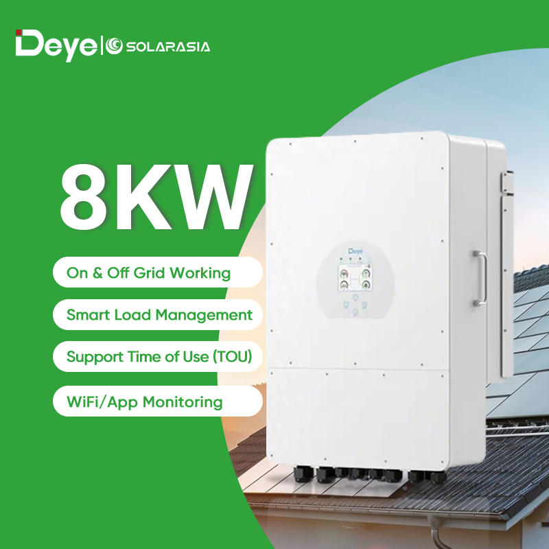 Deye Hybrid 12kw Solar Power Inverter 5kw 8kw 10kw MPPT Charger Controller Hybrid Solar Single/Three Phase Hybrid Inverter for Home Energy Storage System