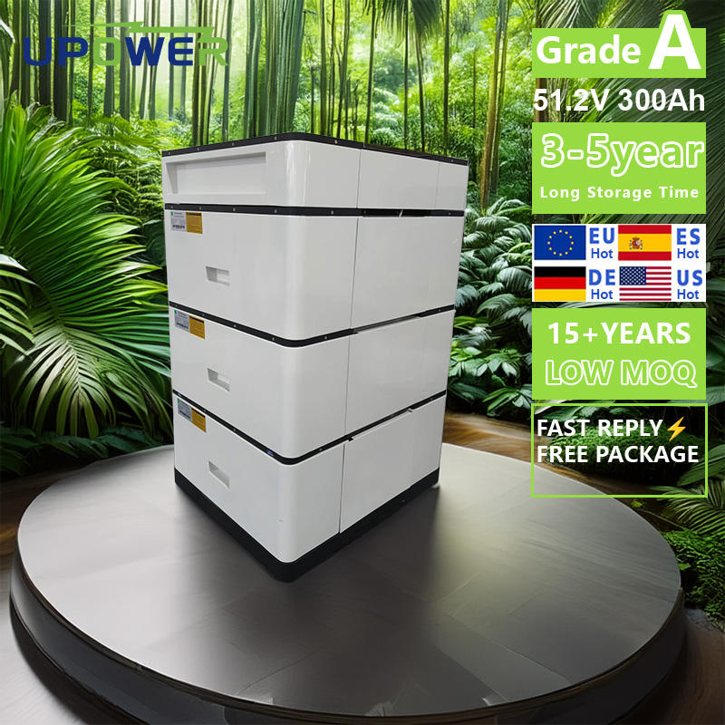 Uli Stackable 15kwh LiFePO4 Battery Pack with Inverter, Smart BMS, Bluetooth, Can for Home Solar Energy Storage System