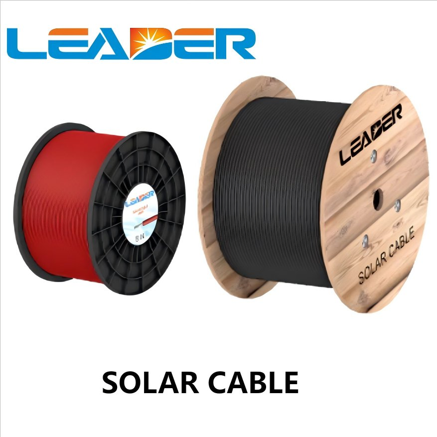 Leader Tinned Copper Wire TUV H1z2z2-K 1X6mmsq 1.5kv PV DC Solar Cable for Solar Panels