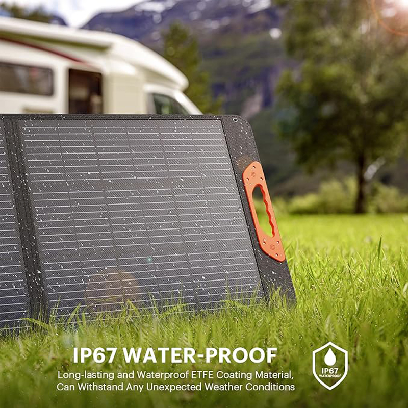 100W Portable Solar Panel, Camping Essentials, 20V ETFE Foldable Solar Panels Charger for Power Station, QC3.0 USB-a &Type-C Output, 23.5% High Efficiency