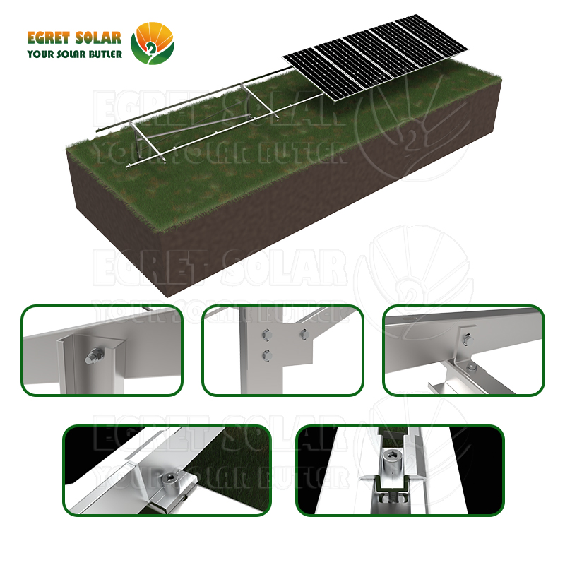 High Quality Galvanized Steel Solar Gound Mounting System for Large Project