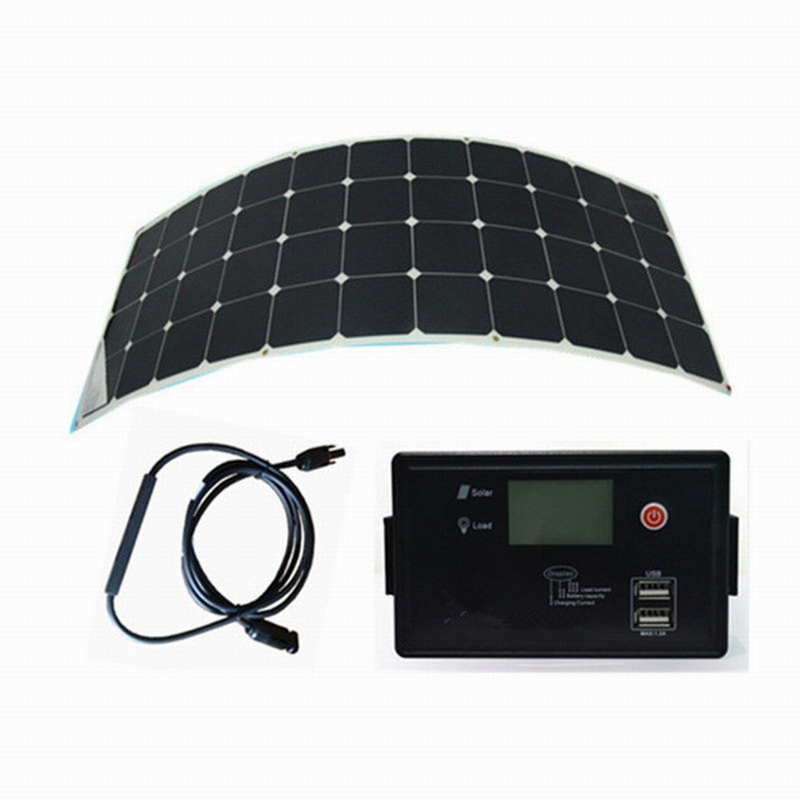 High Efficiency 120W Sunpower Cell Semi Thin Film Flexible Solar Panel for Camping