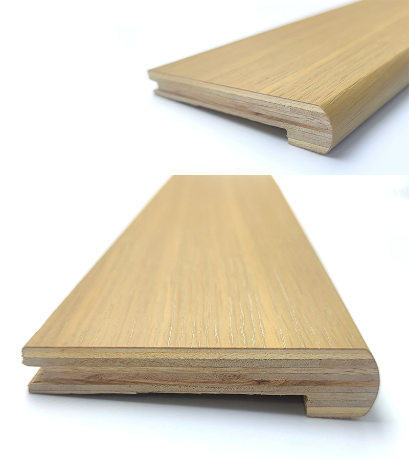 Premium Wide Oak Brushed Multi-Layer Stair Tread for Staircases