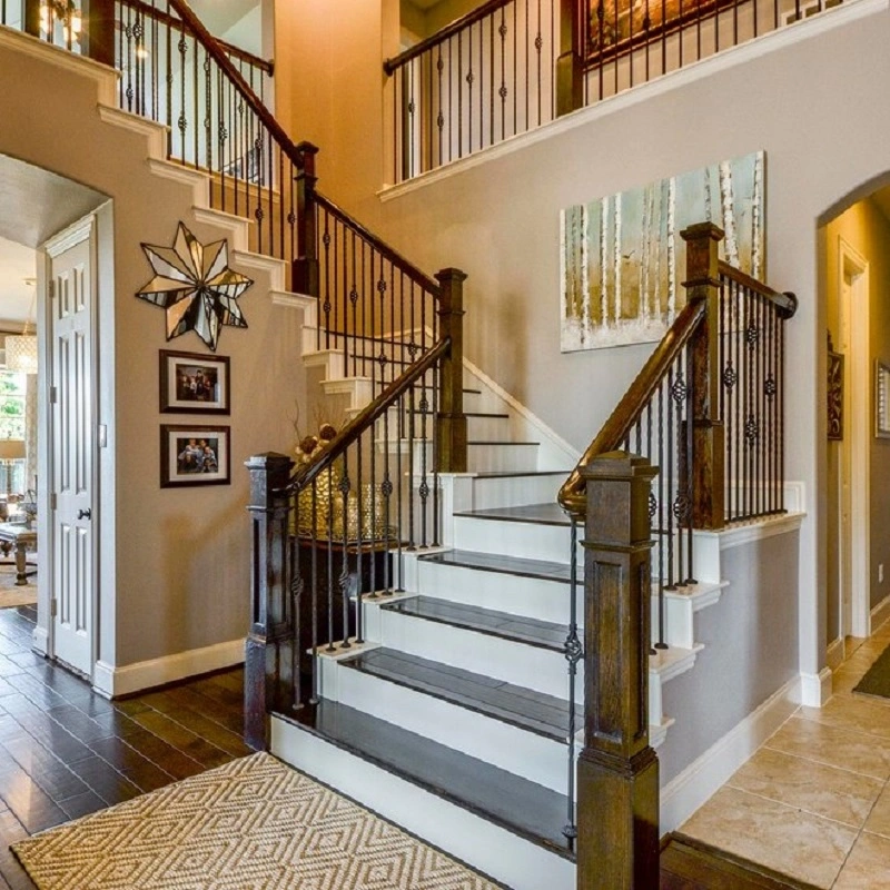 New Design Stair Railing Fence Wrought Iron Stair Handrail Steel Metal Balcony Railing Balustrade