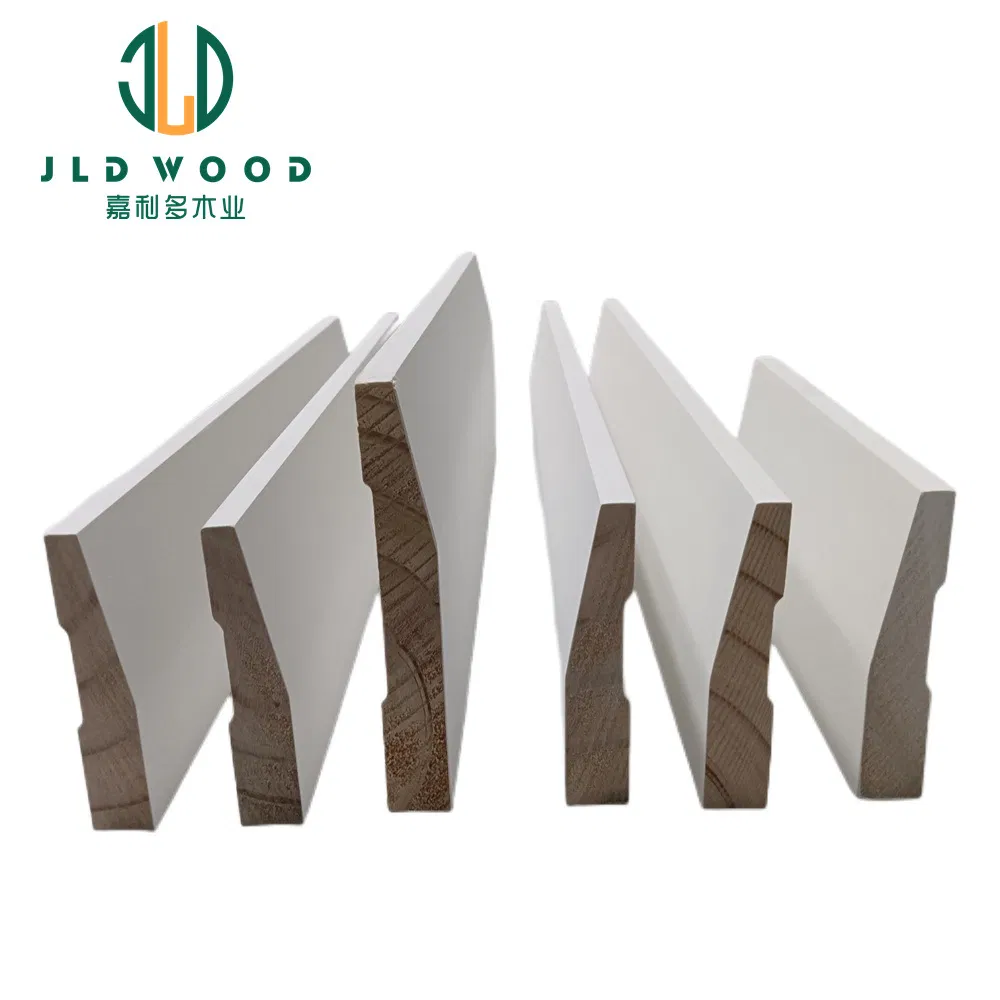 Custom Modern White Primed Base Board Skirt Board Solid Wood Radiata Pine MDF Skirting Baseboard Wooden Moulding