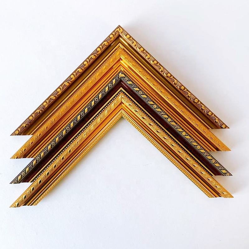 Yiwu Factory Eco-Friendly PS Plastic Moulding Photo Picture Line Gold Frame Moulding