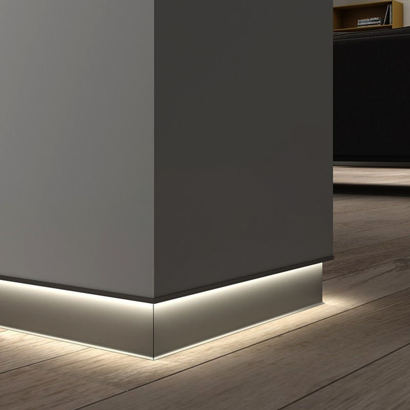 Aluminum LED Lights Profiles for Hotel Skirting Board Channel