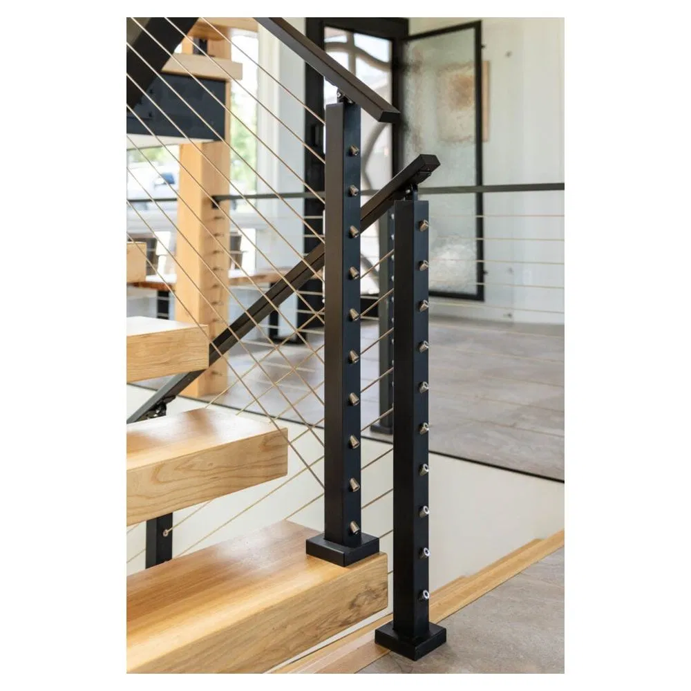 Adjustable Stringer Stairs Simple and Stylish Design Solid Wood Treads