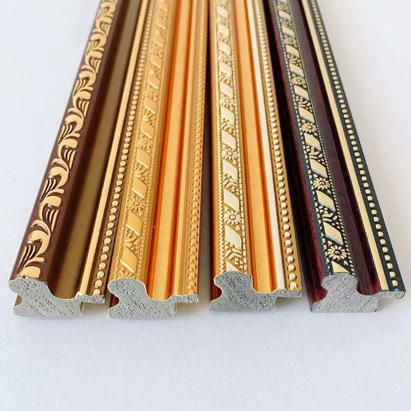 Yiwu Factory Eco-Friendly PS Plastic Moulding Photo Picture Line Gold Frame Moulding