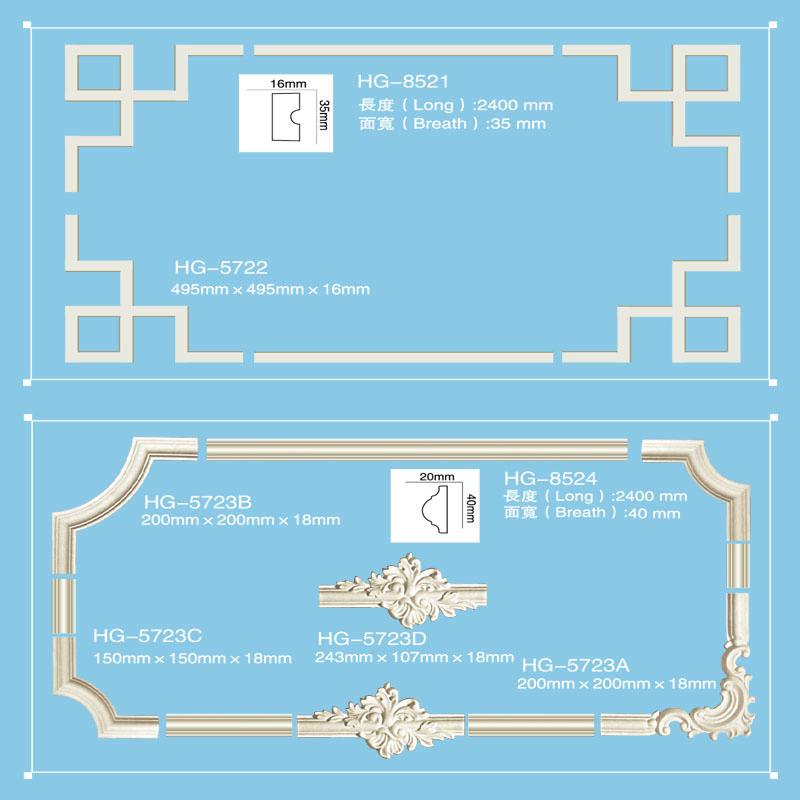 Factory Hot Sale 2025 Skirting Polyurethane Ceiling Cornice Mold Decorative PU Crown Moulding
